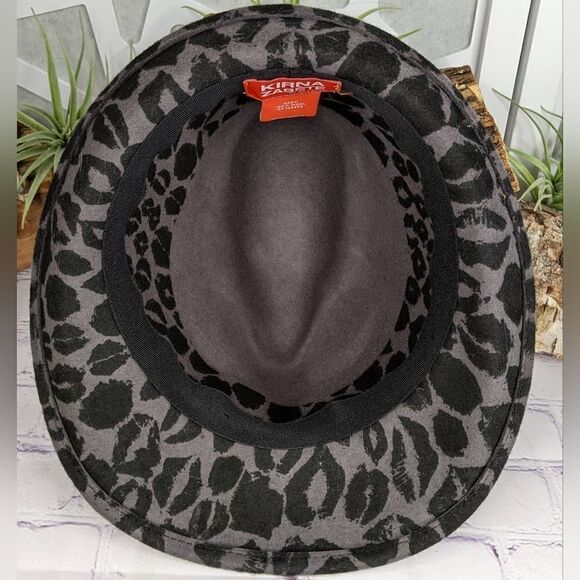 Kirna Zabête 100% Wool Fedora in Black/Gray Kiss Print - Picture 5 of 7